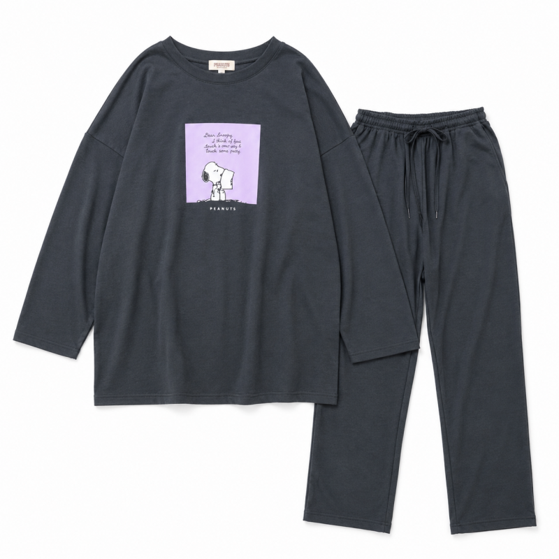 PEANUTS スヌーピー ワンマイルウェア 上下セット CHARCOAL チャコール