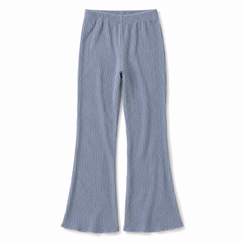 ダブルフェイス ミニプリーツ セミフレアパンツ30163 BLUE