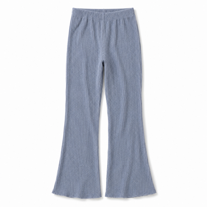 ダブルフェイス ミニプリーツ セミフレアパンツ30163 BLUE