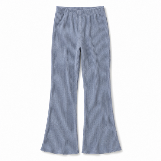 ダブルフェイス ミニプリーツ セミフレアパンツ30163 BLUE