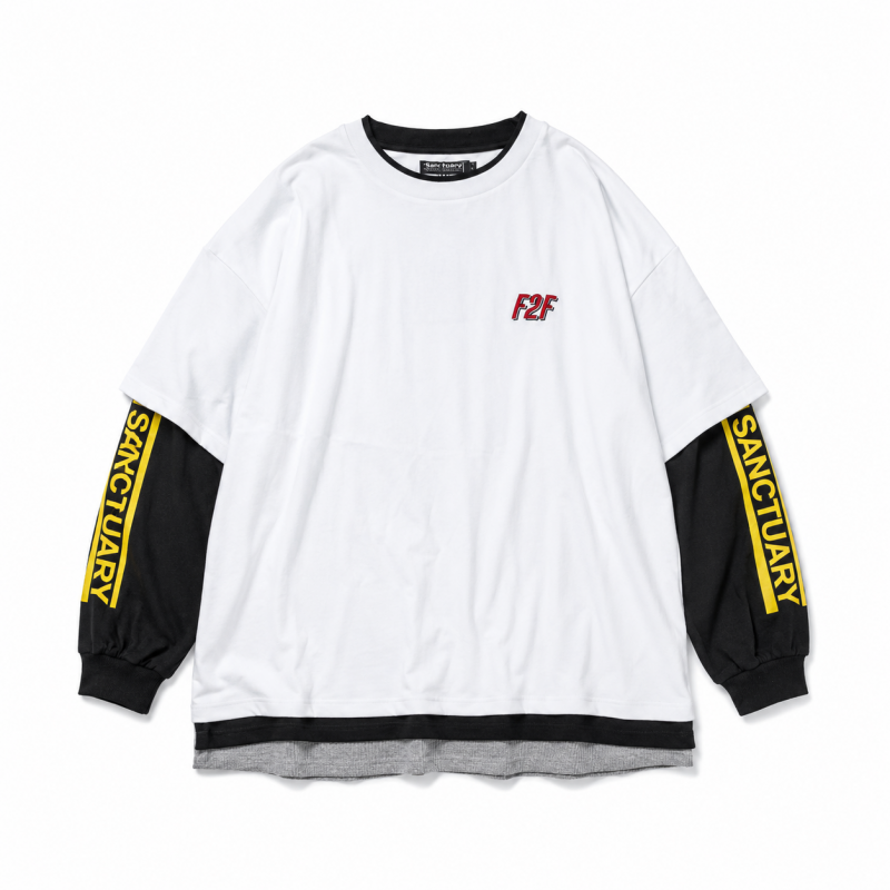 フェイクレイヤード ポンチ ロンT WHITE