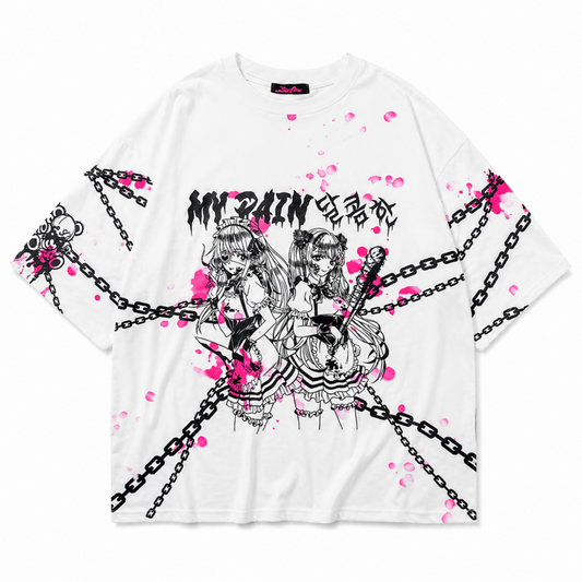 SUNCITY DOLL x ACDC RAG Sweet My Pain ヒュージTシャツ WHITE
