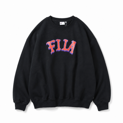 FILA EXCLUSIVE FS3077 クルーネック スウェットシャツ BLACK