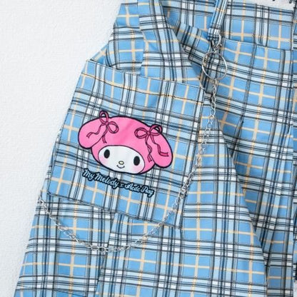 ACDC RAG x サンリオ マイメロディ チェーン付き プリーツミニスカート BLUE