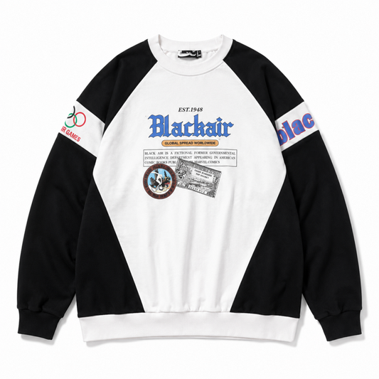 MADE EXTREME BLACK AIR バイカラースポーティ ダメージデザイン ロンT Black/White