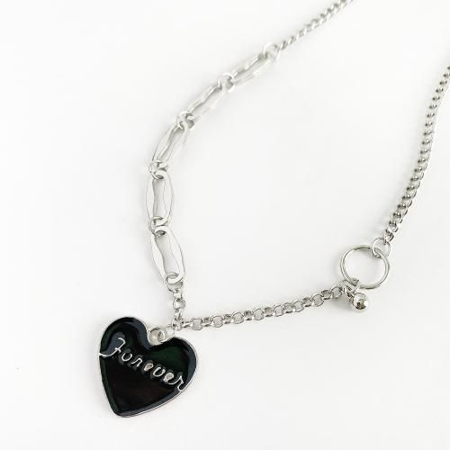 ロゴハート チェーンネックレス SILVER