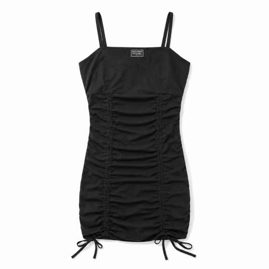 シャーリングキャミワンピース BLACK