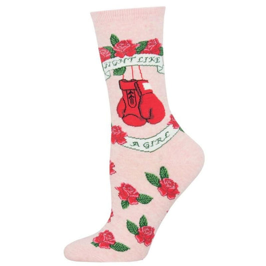 Socksmith ソックスミス Fight Like A Girl クルーソックス PINK ピンク