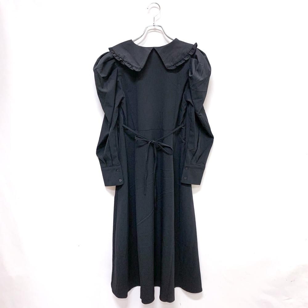 ゴシックローズ刺繍ロングワンピース BLACK