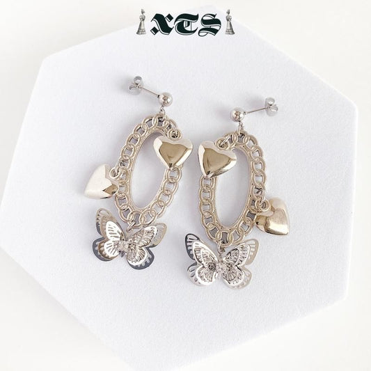 XTS ハートバタフライ Heart Butterfly ピアス SILVER TS0250