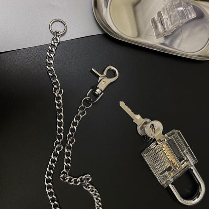BIG クリア南京錠 チェーン ネックレス SILVER シルバー