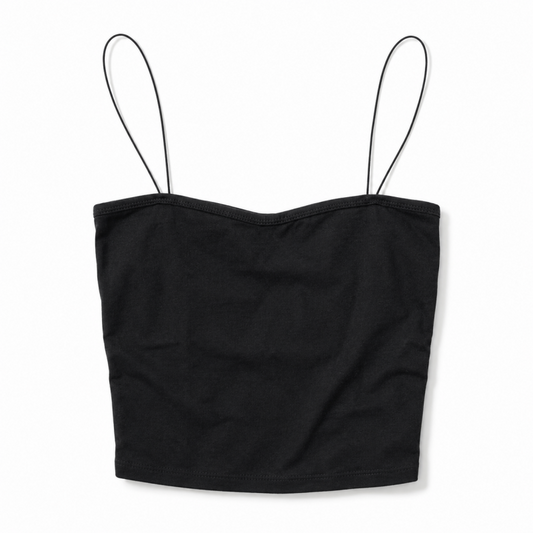 スパゲッティストラップ シンプル無地 ブラトップ BLACK