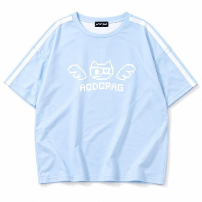 ACDC RAG ドットネコ 半袖Tシャツ Pastel Blue