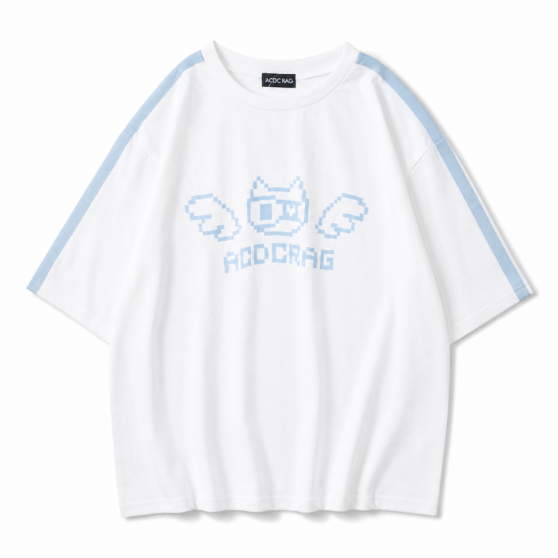 ACDC RAG ドットネコ 半袖Tシャツ WHITE