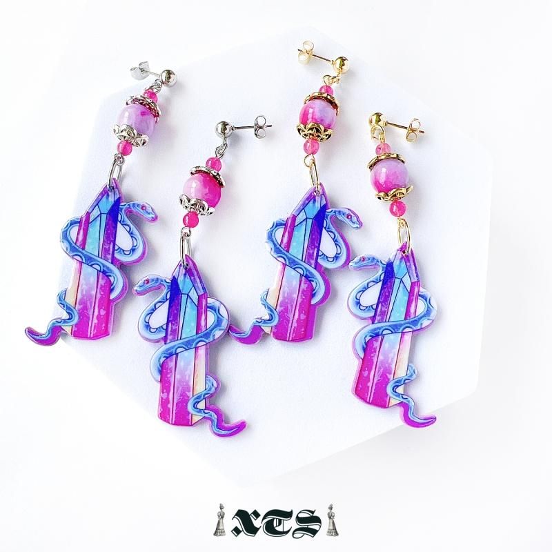 XTS Crystal Snake ピアス TS0276
