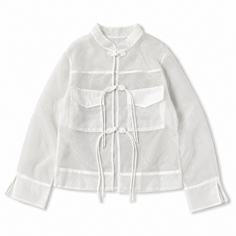シアー チャイナシャツ WHITE