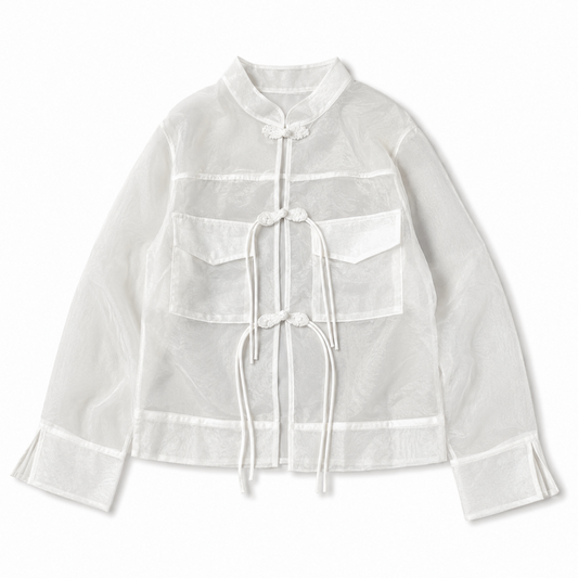 シアー チャイナシャツ WHITE