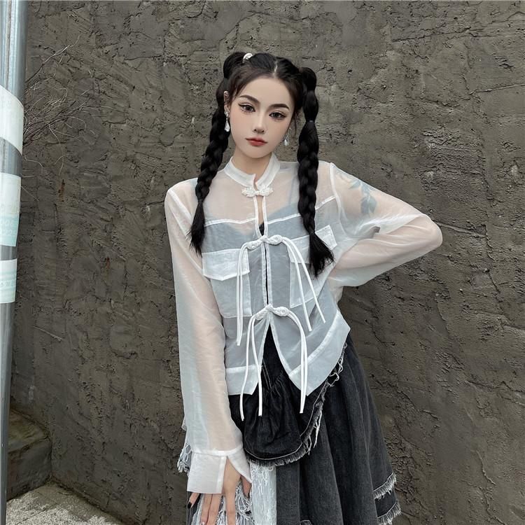 シアー チャイナシャツ WHITE