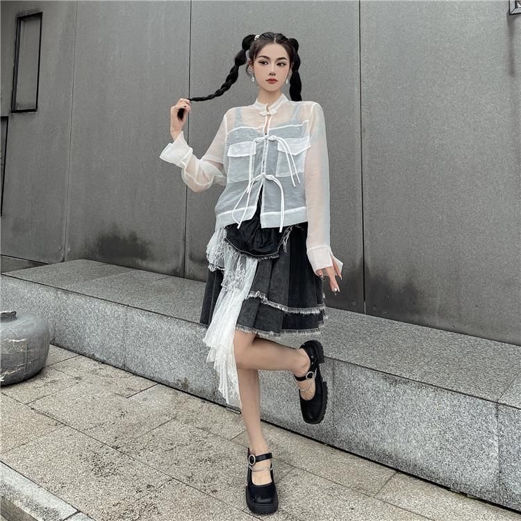 シアー チャイナシャツ WHITE