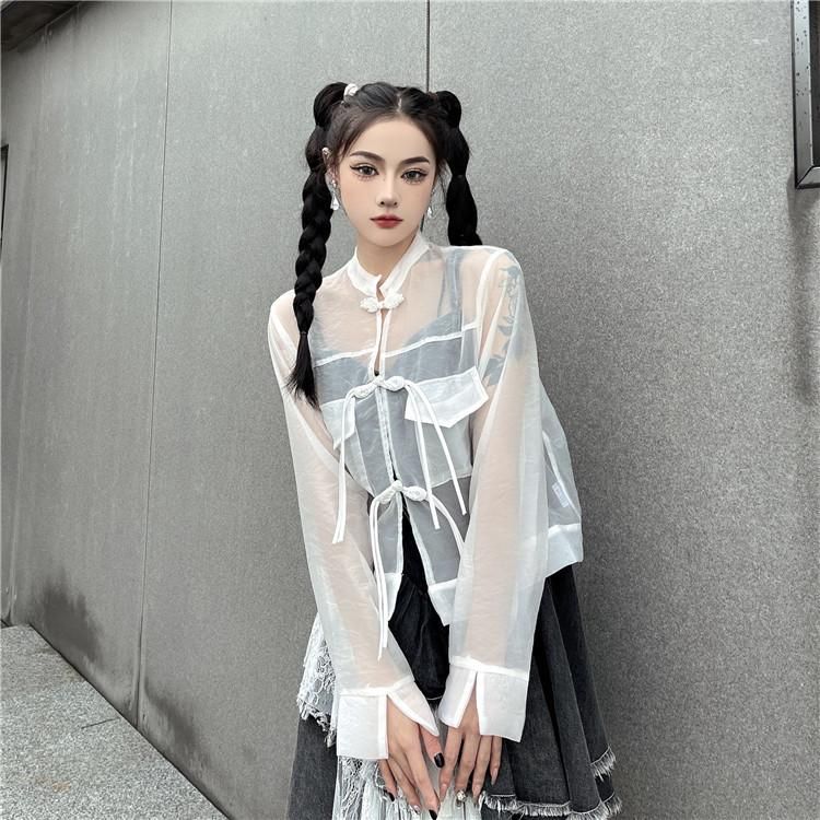 シアー チャイナシャツ WHITE