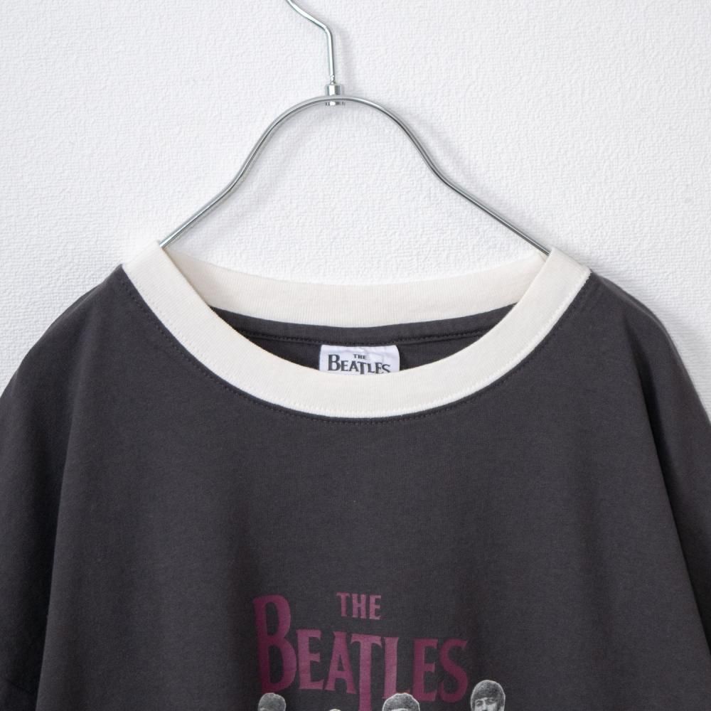 THE BEATLES ビートルズ トリム ロンT CHARCOAL チャコール
