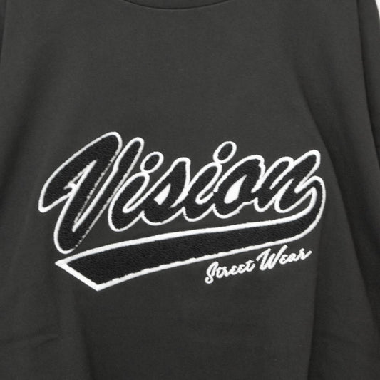 VISION STREET WEAR ヘビーウエイトサガラモックネックロンT BLACK