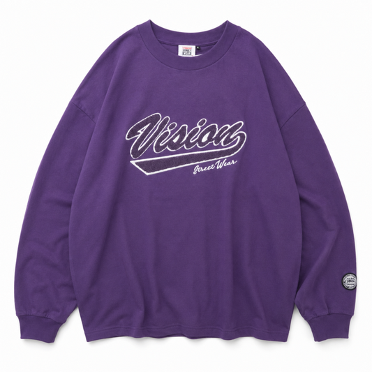 VISION STREET WEAR ヘビーウエイトサガラモックネックロンT PURPLE