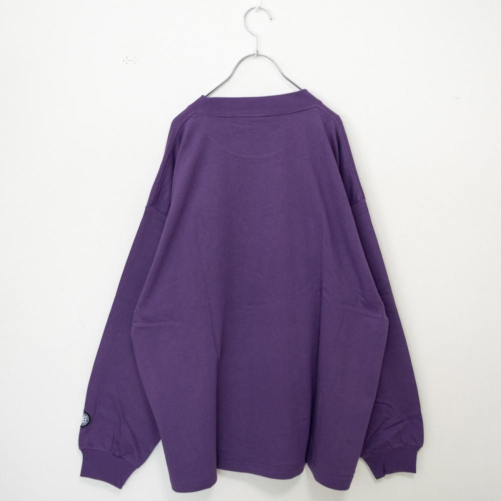 VISION STREET WEAR ヘビーウエイトサガラモックネックロンT PURPLE