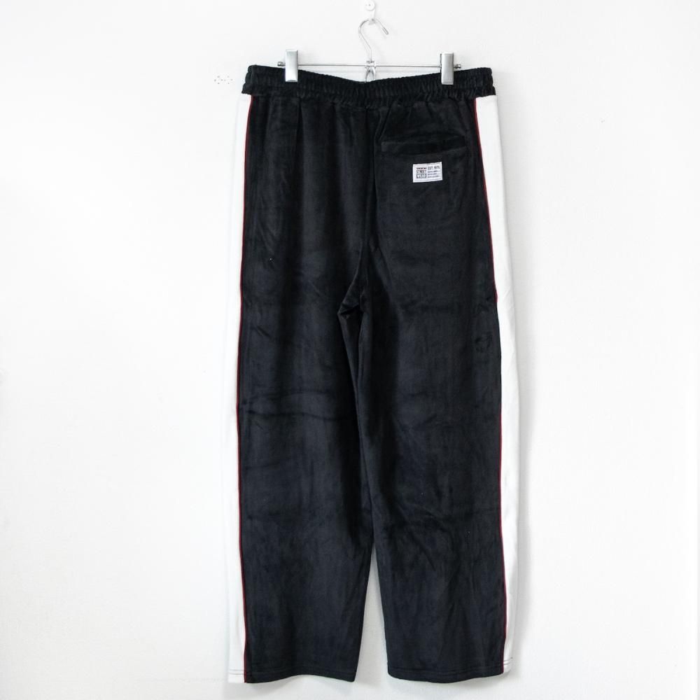 VISION STREET WEAR サイドライン ベロアジャージ セットアップ BLACK