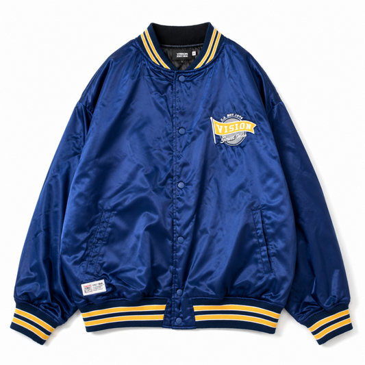 VISION STREET WEAR リバーシブル中綿サテンブルゾン NAVY ネイビー
