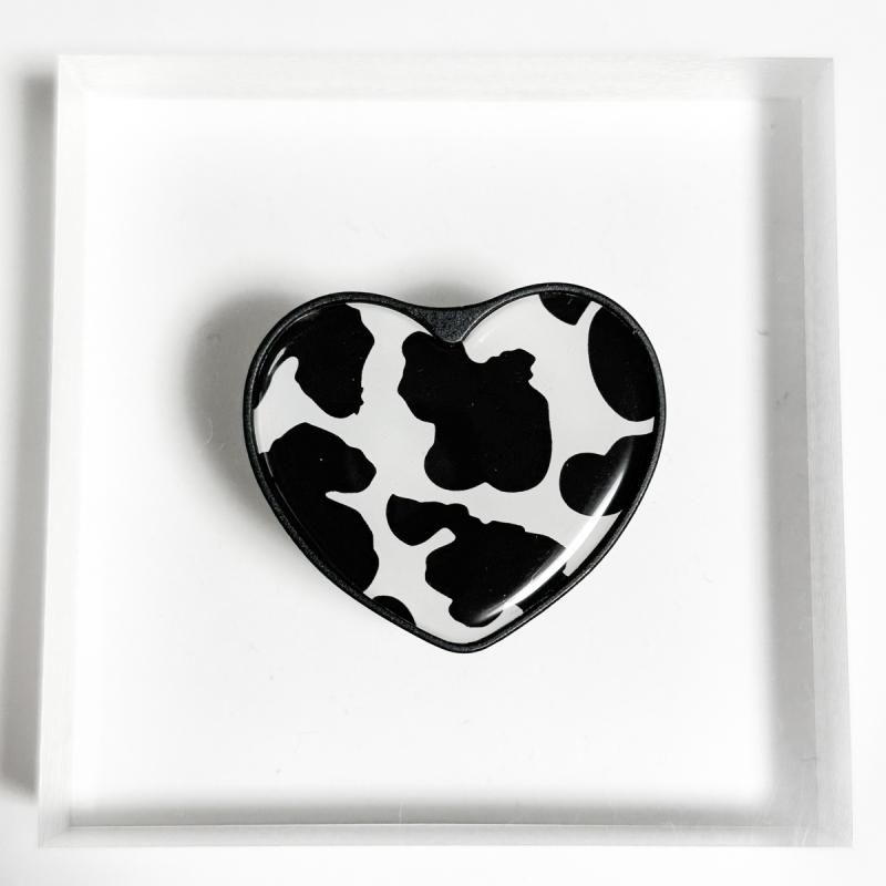 スマートフォン クリップ スタンド COW 牛柄 ハート