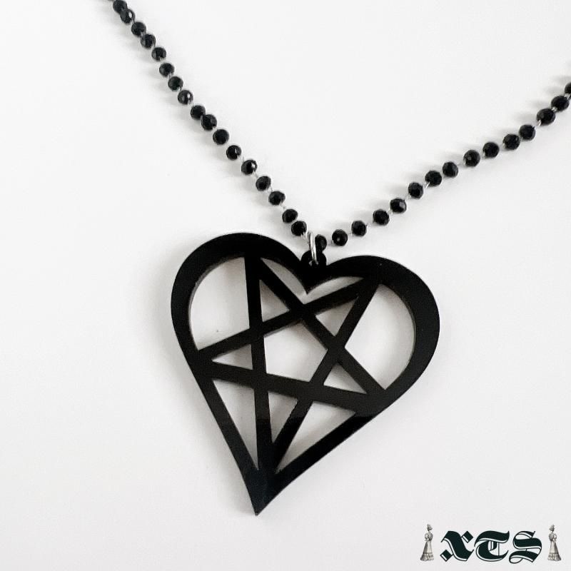 XTS デビル ハート ネックレス BLACK TS0281