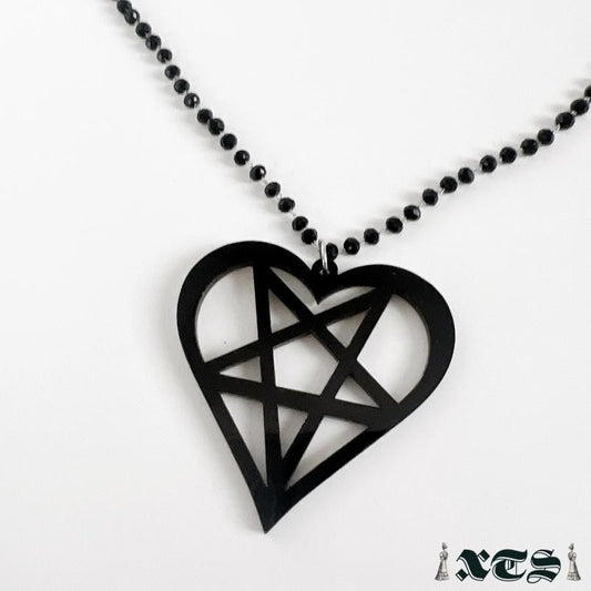 XTS デビル ハート ネックレス BLACK TS0281