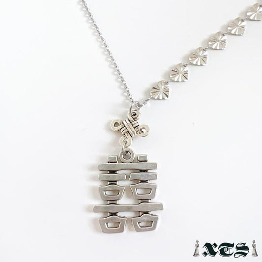 XTS ダブルハピネス アシメチェーン ネックレス SILVER TS0282