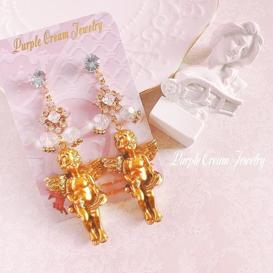 Purple Cream ヴィクトリアンエンジェル ピアス P1215