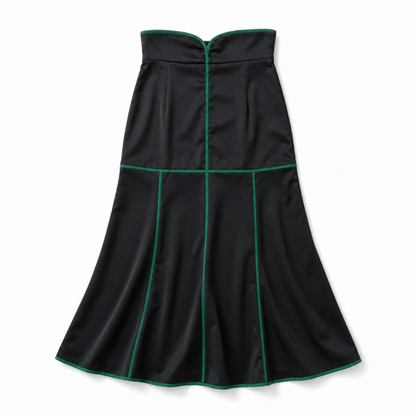 doll up oops ハイウエストパイピングスカート BLACK GREEN