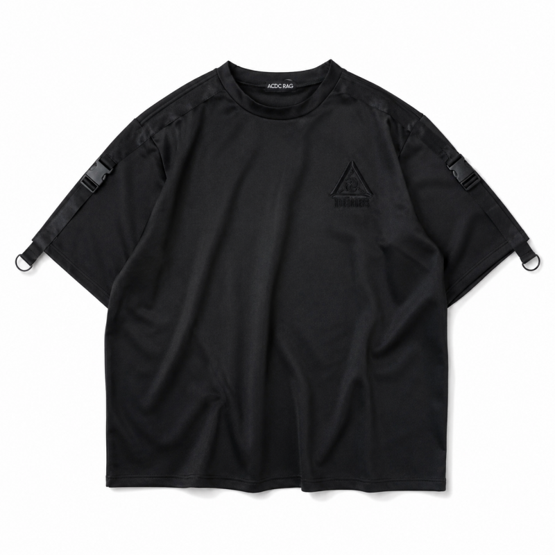 ACDC RAG CYBER PUNK 渦雷 半袖 Tシャツ BLACK