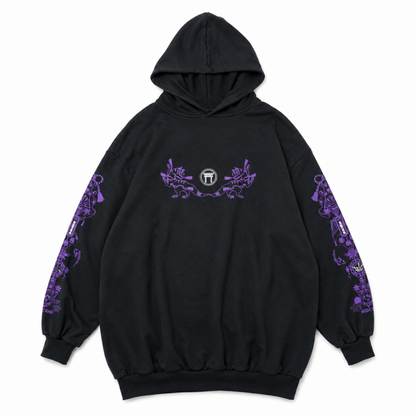 ACDC RAG 稲荷 パーカー 原宿系 和風 着物 狐 BLACK/PURPLE