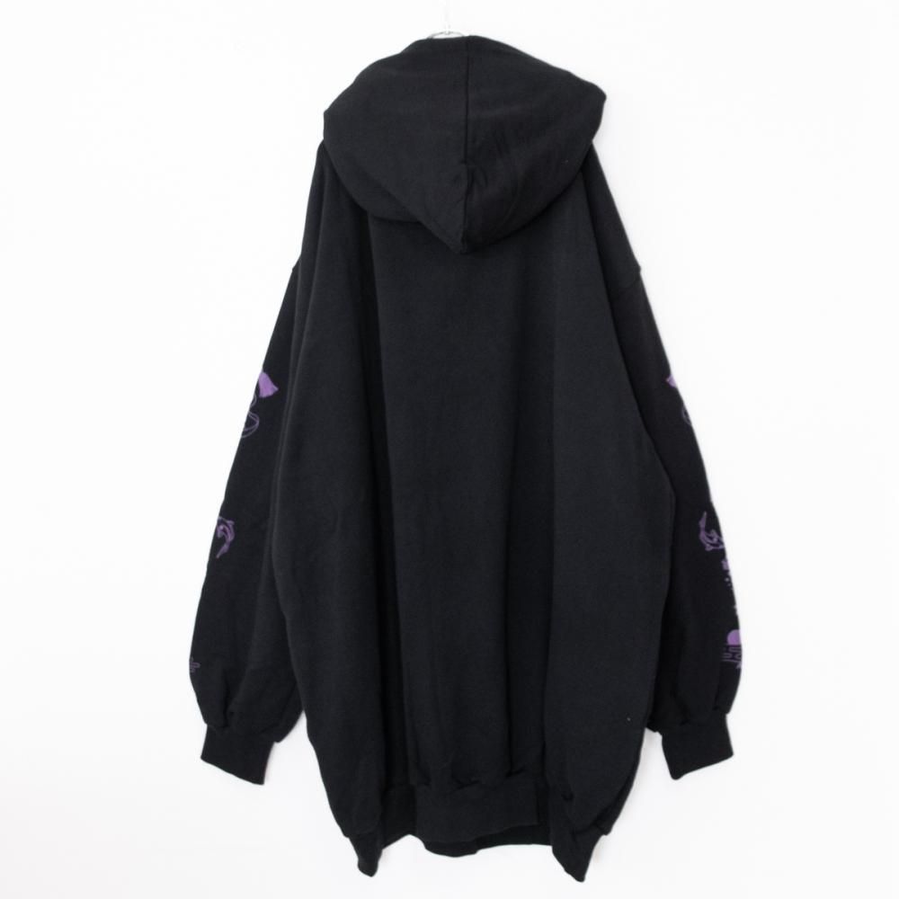 ACDC RAG 稲荷 パーカー 原宿系 和風 着物 狐 BLACK/PURPLE