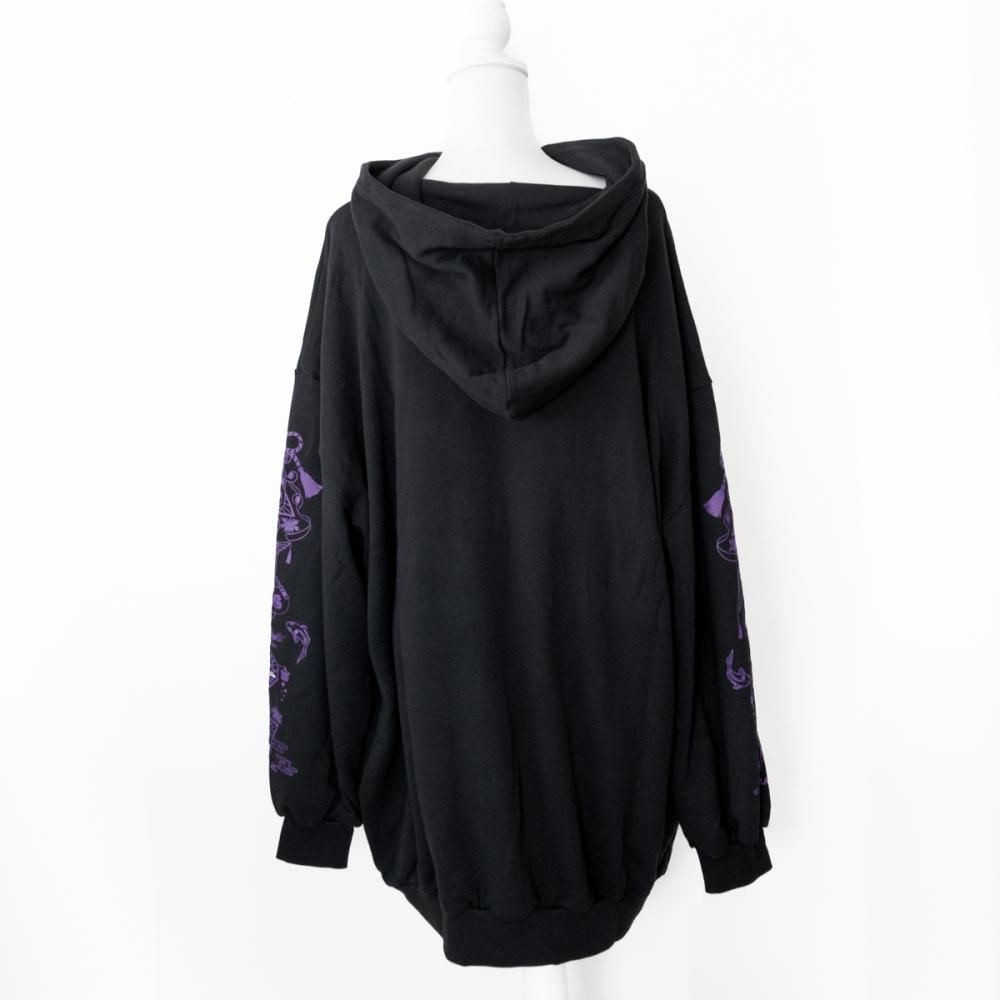 ACDC RAG 稲荷 パーカー 原宿系 和風 着物 狐 BLACK/PURPLE