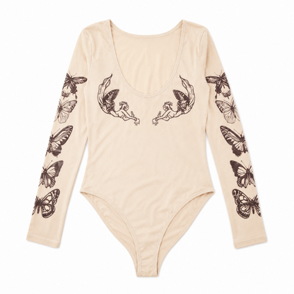 Spice Girl タトゥー プリント オールインワン トップ BEIGE