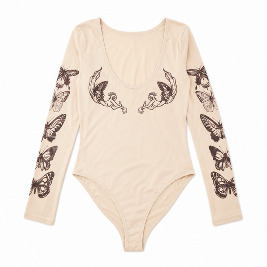 Spice Girl タトゥー プリント オールインワン トップ BEIGE