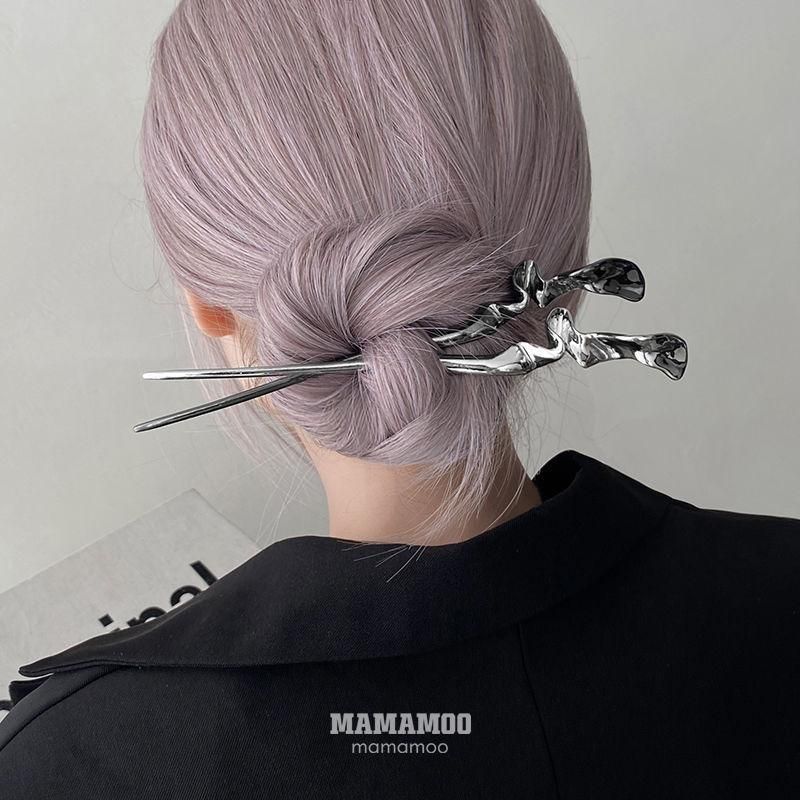 メタリック 18cm かんざし BLACK SILVER