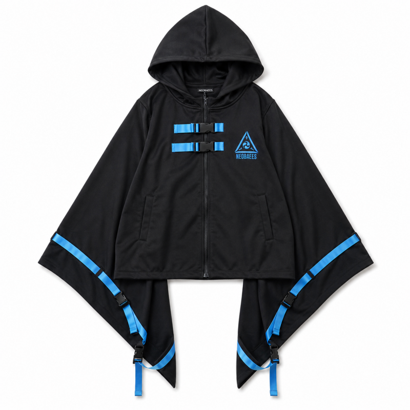 ACDC RAG CYBER PUNK 渦雷 キモノジャケット NEON BLUE BLACK