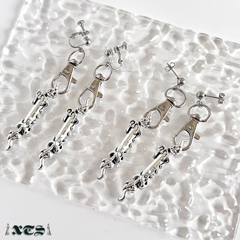 XTS キャンドル チェーン ピアス イヤリング SILVER TS0292