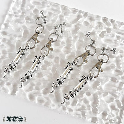 XTS キャンドル チェーン ピアス イヤリング SILVER TS0292