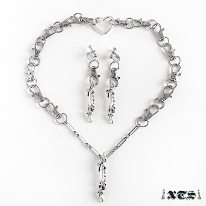 XTS キャンドル チェーン ピアス イヤリング SILVER TS0292