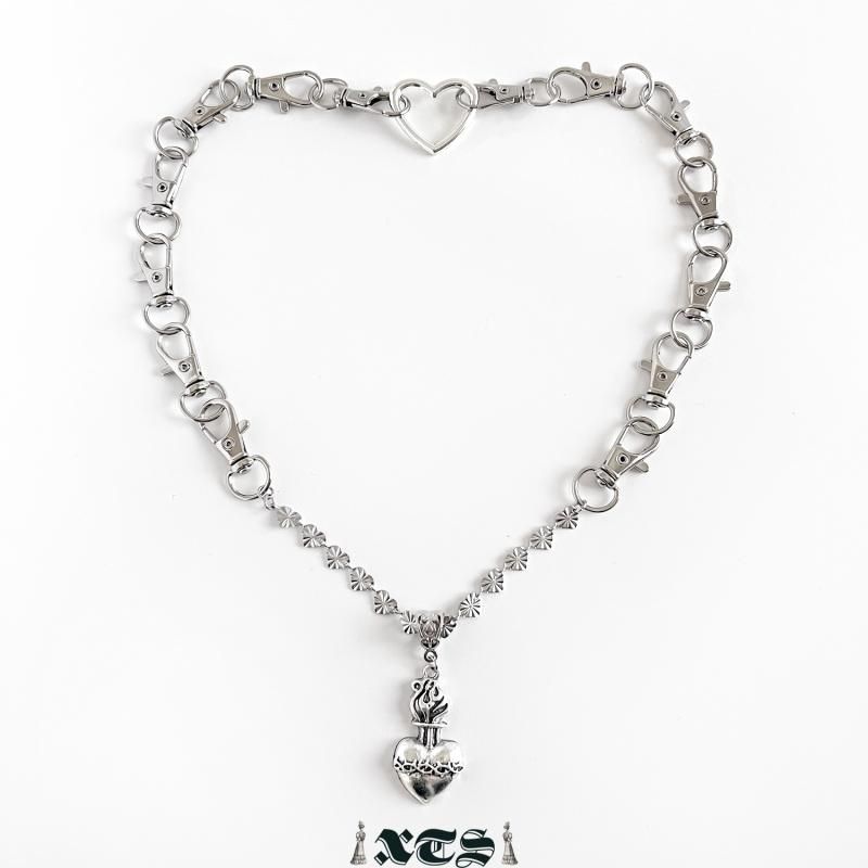 XTS ハート コラソン チェーン ネックレス SILVER TS0293