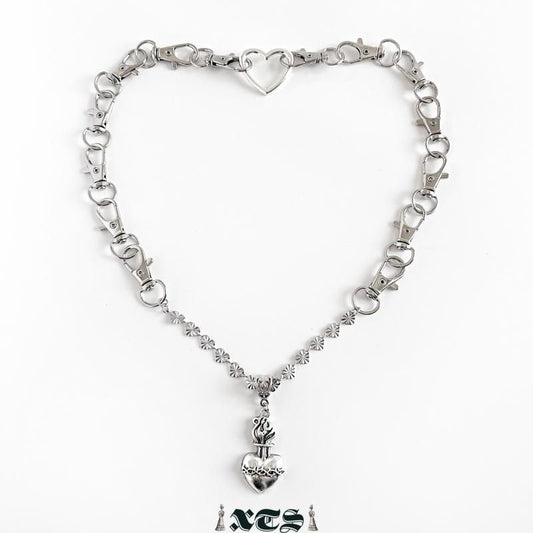 XTS ハート コラソン チェーン ネックレス SILVER TS0293