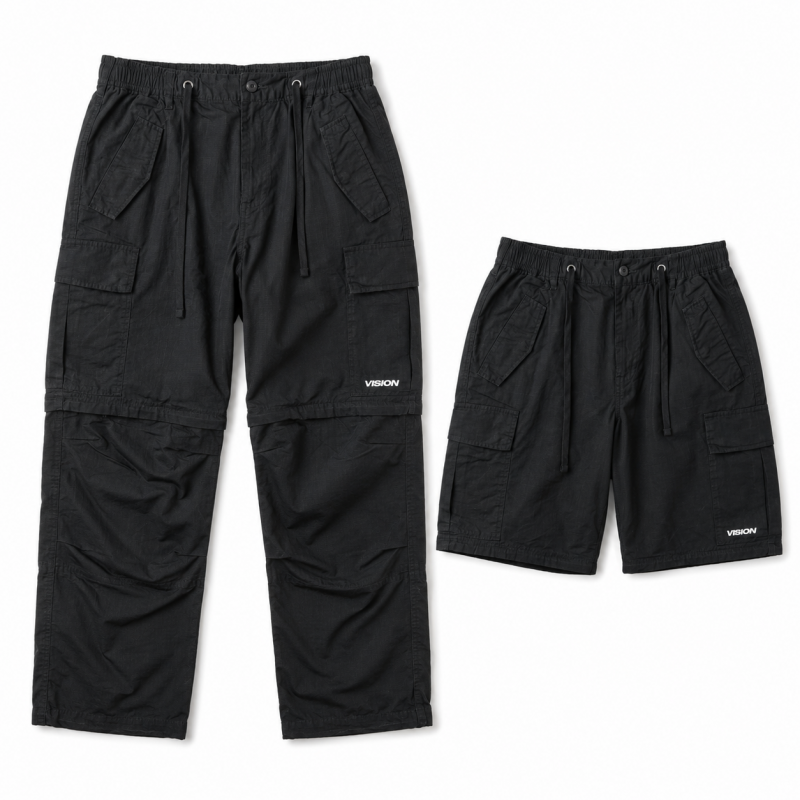 VISION STREET WEAR リップストップカーゴ ZIPOFF パンツ BLACK